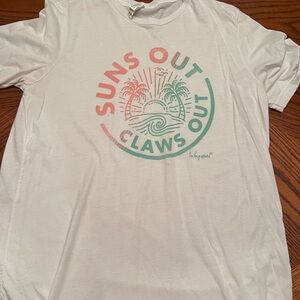 White Graphic Tee with Colorful Print